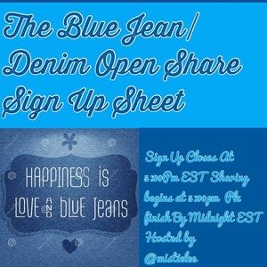 👖THE BLUE JEAN/DENIM OPEN SHARE SIGN UP SHEET 👖
